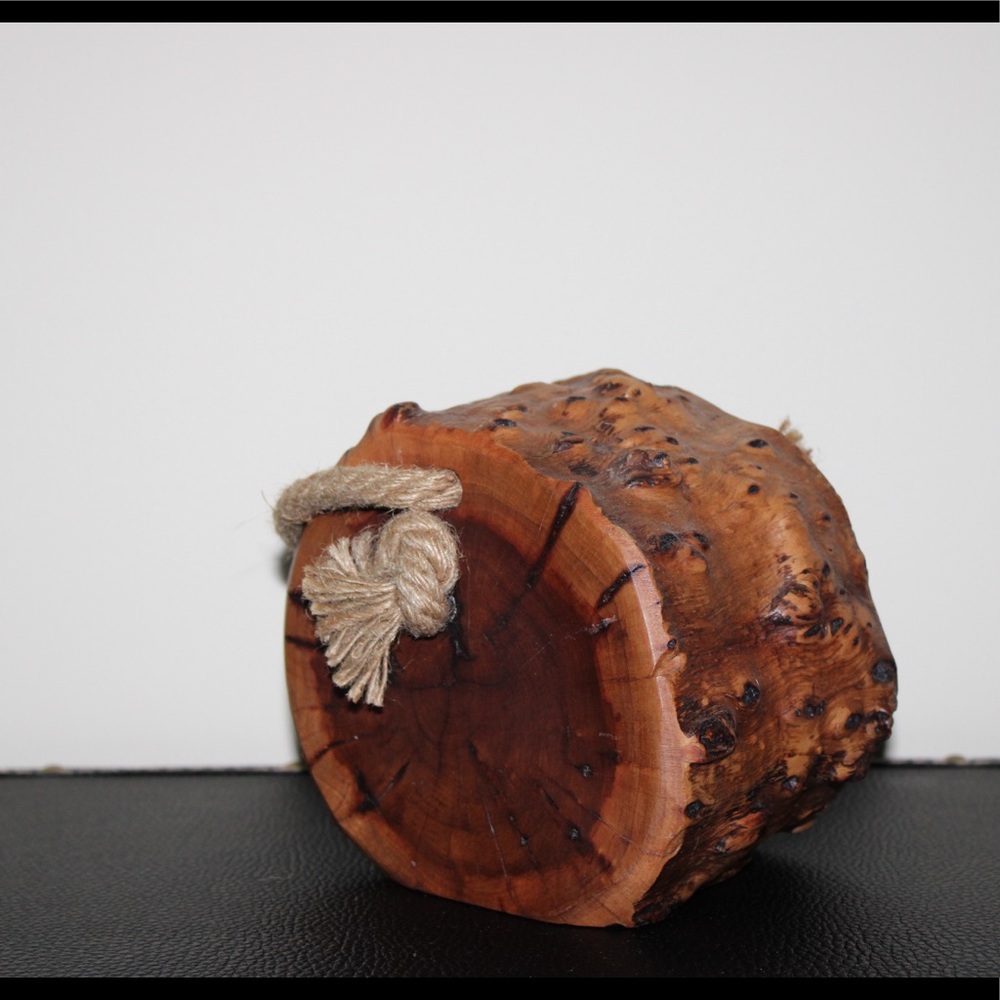 DECORATIVE RUSTIC WOOD CHUNK SLAB WITH ROP - Picture 5 of 16